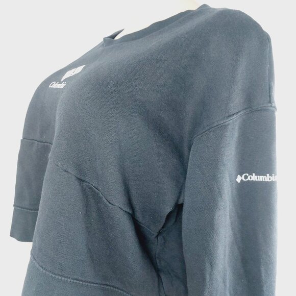 Columbia Women's Black Trek Colorblock Crew Neck Pullover Cropped Sweatshirt XL - Picture 5 of 14